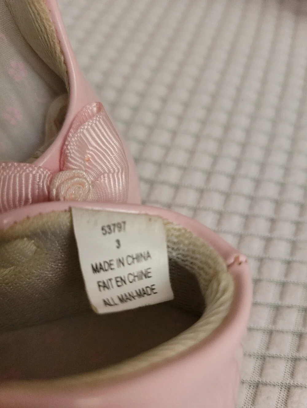 Pink Bow Mary Jane Baby Shoes, Size 1, 2 And 3